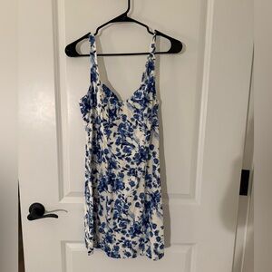 Abercrombie & Fitch White and Blue Floral Mini Dress adjustable straps